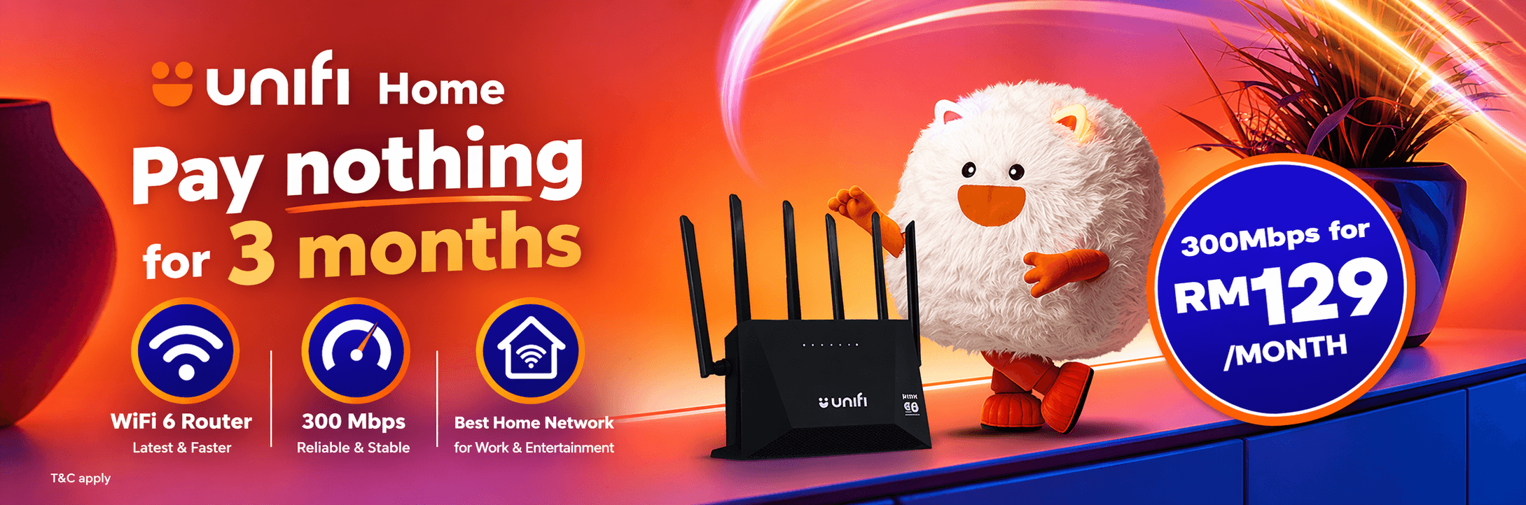 Unifi Home - Pay nothing for 3 months